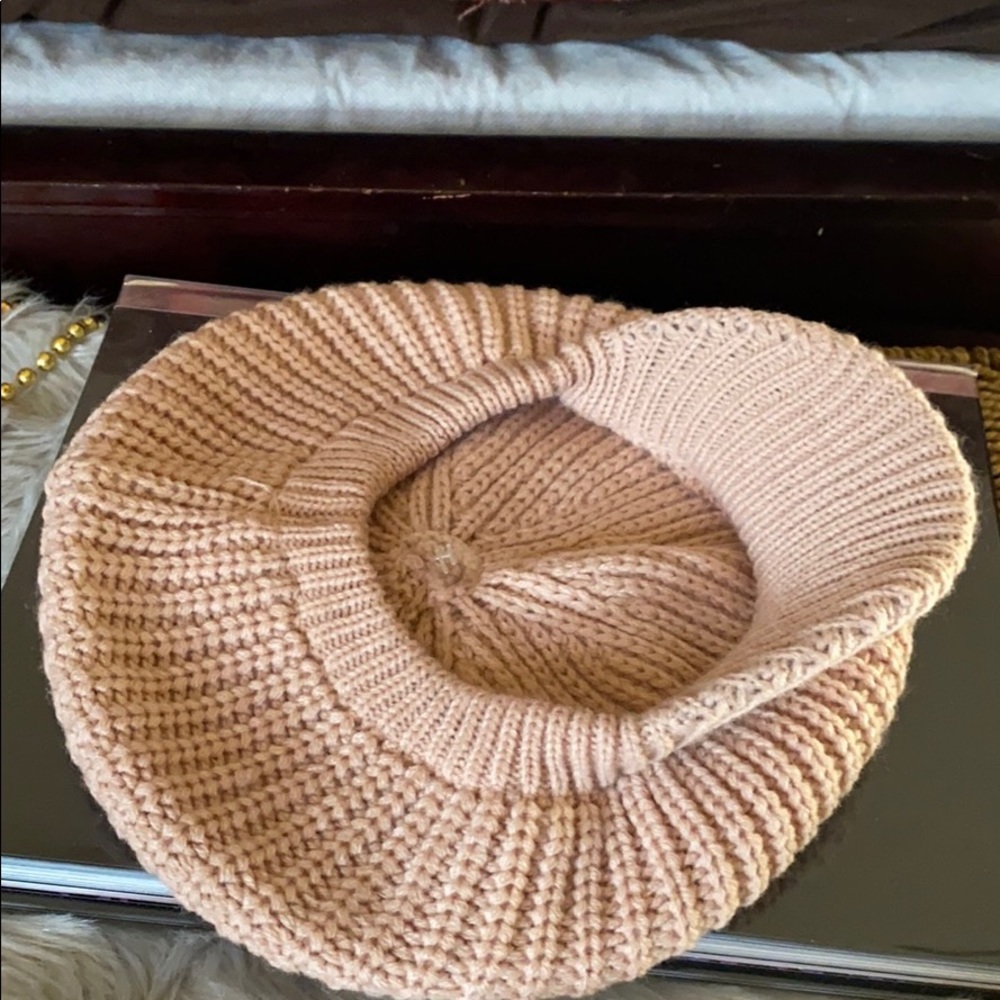 Trendy beret cottonknit pink New! - Picture 2 of 5